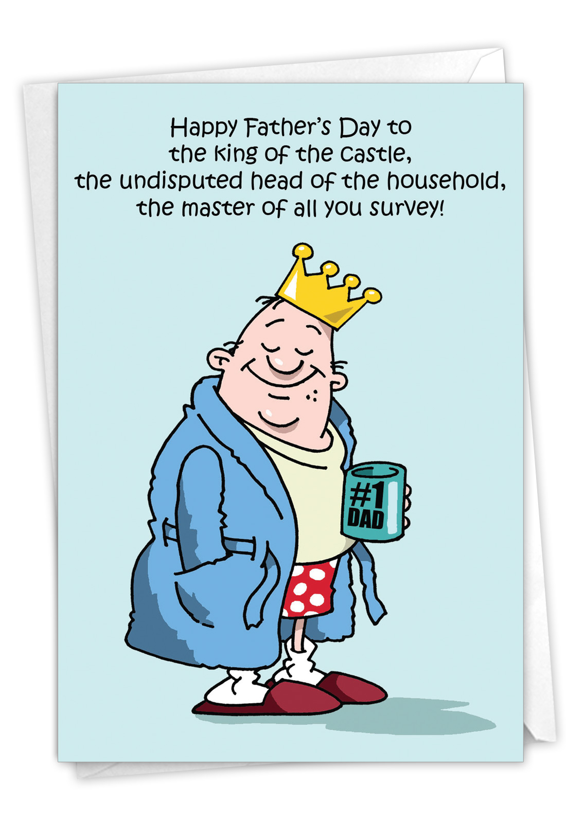 j0239-jumbo-funny-fathers-day-card-king-of-the-castle-with-matching